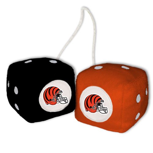 Bengals Plush Fuzzy Dice Ornaments
