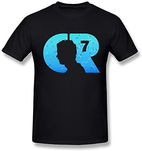 YvonneArt Men's Cristiano Ronaldo CR7 Sketch T Shirts Black X-Large