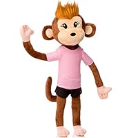 earthMonkeys Plush Toy Monkey Stuffed Animal Girl | Cute Stuffed Monkey Plush Ever! | Bendable Arms, Legs & Body