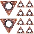 10Pcs Triangle Cutter Heads for Pneumatic Chamfering Machine,Carbide Turning Inserts for Mini Pneumatic Chamfering Tool Replacement Lathe Blades for Deburring on Steel Metal (Triangle Cutter Heads)