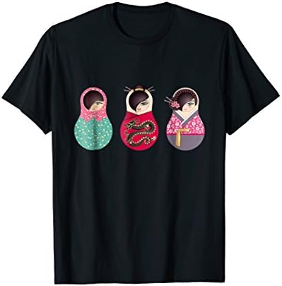 Matryoshka Trio: Asian Girl / Chinese Dragon / Korean Hanbok