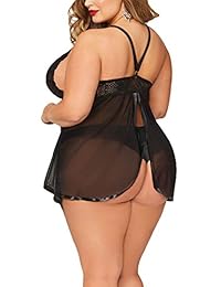 Negligé JuicyRose de encaje, con una apertura en la espalda, tallas grandes