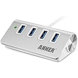 Anker 4-Port USB 3.0 Unibody Aluminum Portable Data Hub with 2ft USB 3.0 Cable for Macbook, Mac Pro / mini, iMac, XPS, Surface Pro, Notebook PC, USB Flash Drives, Mobile HDD, and More