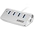 Anker 4-Port USB 3.0 Unibody Aluminum Portable Data Hub with 2ft USB 3.0 Cable for Macbook, Mac Pro / mini, iMac, XPS, Surface Pro, Notebook PC, USB Flash Drives, Mobile HDD, and More