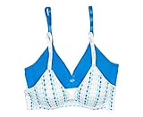 trimfit Big Girls' Lightly Lined Wirefree Cotton Bra (Pack of 2), Diagonal Hearts/Blue, 36A