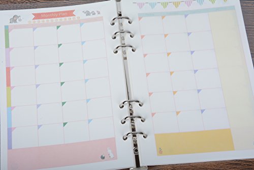 Funcoo 90 Sheets Planner Filler Paper Refills Inserts Pages A5 Size Loose Leaf Paper for 6-Holes Binder, Journal, Dairy, Planner, Notebook (Monthly Plan) - Thumbnail 3