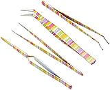 Lake City Craft 4-Piece Tweezer Set, Rainbow