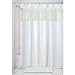 InterDesign Hitchcock EVA Plastic Shower Curtain, Mold and Mildew Resistant Liner for Master, Guest, Kid's Bathroom, Standard, White