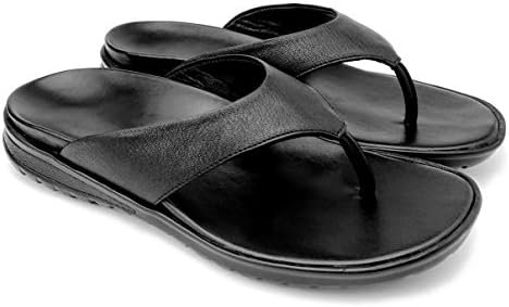 DE SCALZO Black Leather Orthopedic Slippers
