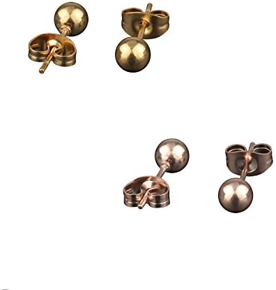 2-4Pairs 316L Surgical Stainless Steel Round 5mm Ball Studs Earrings