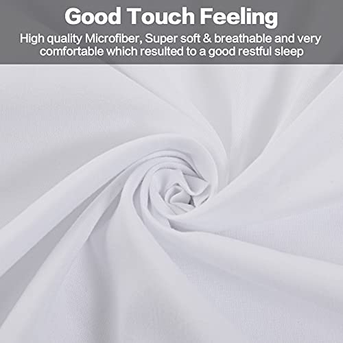 Balichun Bed Sheet Sets Double/Full Size - 6 Piece - 1800 Thread Count Hypoallergenic Brushed Microfiber Bedding Sheets with Deep Pockets -Wrinkle/Fade/Stain Resistant (White, Full)