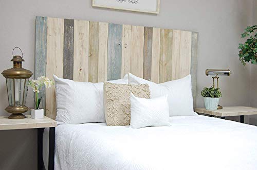Farmhouse Mix Headboard Queen Size, Hanger Style, Handcrafted. Mounts on Wall. Easy Installation