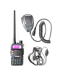 BAOFENG UV-5R 136-174/400-520 MHz Radio de doble banda de dos vías, batería de aficionados de Walkie Talkie con auricular y micrófono para altavoz gratis