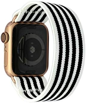 Tefeca Stripe Pattern Elastic Compatible/Replacement Band for Apple Watch