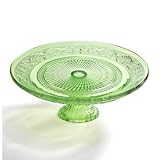 StudioSilversmiths 30102 10 in. Green Renaissance Footed Cake Plate