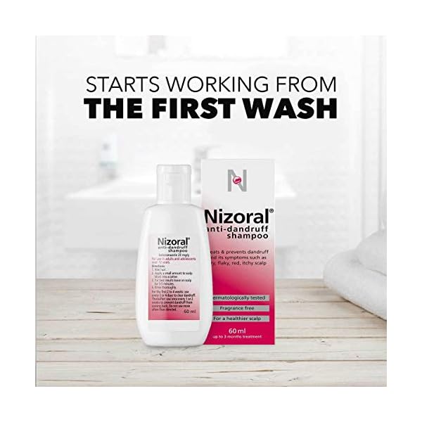 Nizoral Anti-dandruff Shampoo 60ml, clinically proven Treatment for dandruff flare ups, relieve itching, helps remove…