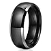 King Will TYRE Unisex 8mm Black Domed Tungsten Ring High Polished Classic Wedding Engagement Band Two Tone