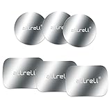 aLLreLi 6 Pack Metal Plates with Adhesive for Car Mount Phone Holder Cradle, 3 Pack Rectangular and 3 Pack Round