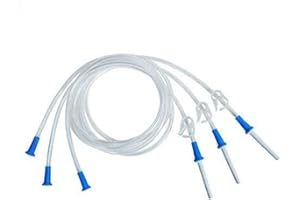 SOULGENIE HealthAndYoga(TM) Replacement Enema Tubing – Super Economical, Hygienic, Medical Grade PVC - 1.5 Meter with Hose Clamp and Nozzle – Enema Supplies Compatible with Most Bucket Bag Kits (3 Set)