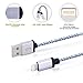 Omitech 3pcs 3FT 6FT 10FT Nylon Braided Charging Cable Cord 8-Pin Lightning to USB Cable Charger Compatible with iPhone 7/ 7 Plus/6/6s/6 plus/6s plus, iPhone 5/5s/5c,iPad, iPod and More(White)