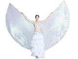 Dance Fairy Belly Dance White Colorful Yarn Iridescent Isis Wings