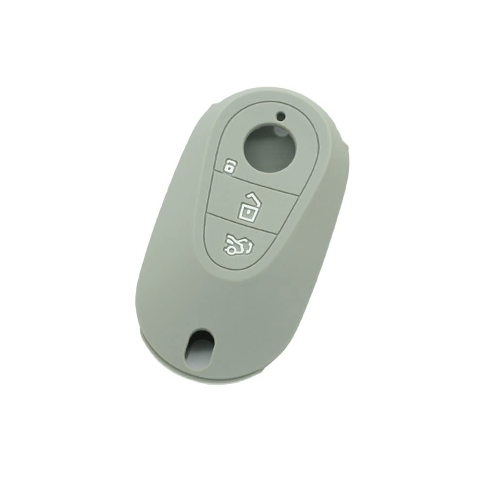 BROVACS Silicone Cover Protector Case Holder Skin Jacket Compatible with MERCEDES BENZ 3 Button Remote Key Fob CV2953 Grey