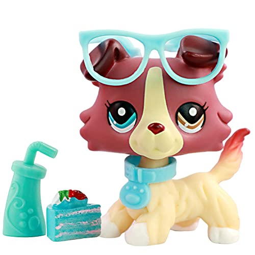 JcToy lps Collie 1262, lps Toy Rare Figure Red and Tan Collie Dog Two Different Eyes Collie with