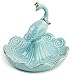 Monarch Housewares Peacock Ring Jewelry Holder - Aqua Blue and Gold Porcelain - Tray Trinket Coin Tidbit Dish – Great Gift Item