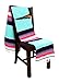 Open Road Goods Mint Mexican Yoga Blanket - Heavyweight Mexican Diamond Blanket - Extra Thick Serape with Stripes- Mint with Coral and Pastel Purple