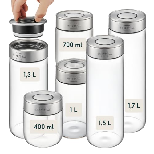 SILBERTHAL Vorratsglas mit Deckel 6er Set Mix