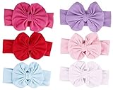 Qandsweet Baby Girl Headbands with Hair Bow (6 Pack)