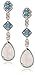 Amazon Collection Sterling Silver, Created Opal, Blue Topaz, and Diamond Drop Earrings