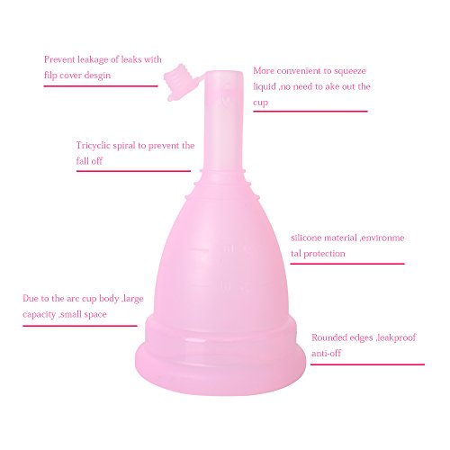 Menstrual Cups,Drain Moon Cups With Openable Lid,Size L For Women Who