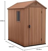 Keter Darwin 4x6 Garden Shed Natural Wood-Look Evotech Composite view 10