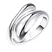 BOHG Jewelry Womens 925 Sterling Silver Plated Teardrop Bracelet Ring Earrings Pendant Necklace 4pcs Set