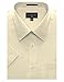 Men's Regular-Fit Solid Color Short Sleeve Dress Shirt, Ivory Shirts (4XL)