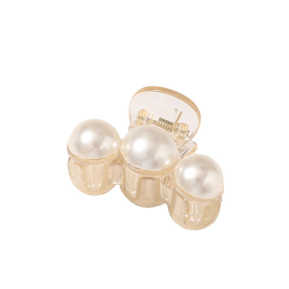 gaobaozhu Women Pearl Hair Claw Clips - Anti-Slip, All Hair Types, 1 Count (Pack of 1)