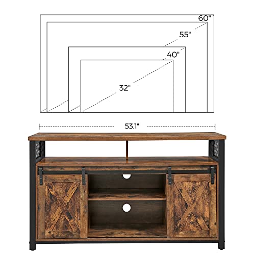 VASAGLE TV for 55inch TVs with Sliding Barn Doors