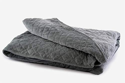 DensityComfort Duvet Cover for Weighted Blanket | Adult 48x72 | Soft Gray Diamond Minky Design | Machine Washable