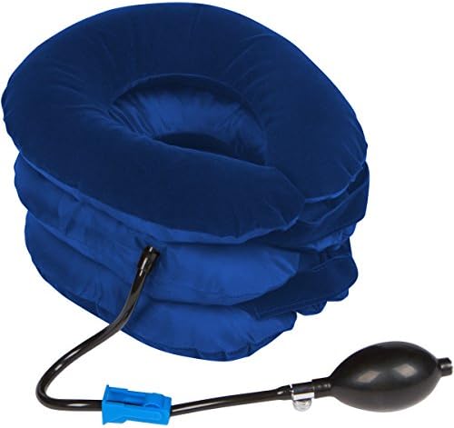 Cervical Neck Traction Device by NONPAREIL - Neck Pain Relief &amp; Improved Spine Alignment (Royal Blue)