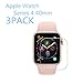 [3PACK] Apple Watch Series 4 40mm Tempered Glass Screen Protector, EcoPestuGo - 9H Hardness,Anti-Fingerprint,Anti-Scratch,Ultra-Clear,Bubble Free Screen Protector Compatible Apple Watch Series 4 40mm