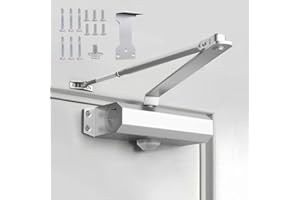 Automatic Door Closer for Home with Hold Open, Heavy Duty Adjustable Hydraulic Door Soft Closers Residential, Auto Closing Do