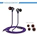 SoundPEATS In-Ear Noise Cancelling Headphones Stereo Earbuds Earphones for iPhone and Android Smartphones (With Mic and In-line Control, Flat Cable, Metal Housing)- M20 Purple
