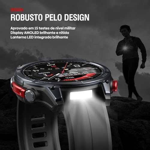 Zeblaze Stratos 4 Smartwatch Relogio Inteligente Masculino Relógio Inteligente, GPS 170+Esportivo, 5ATM a Prova d'Agua, Chamadas Bluetooth,Android Smart Watch for Android IOS