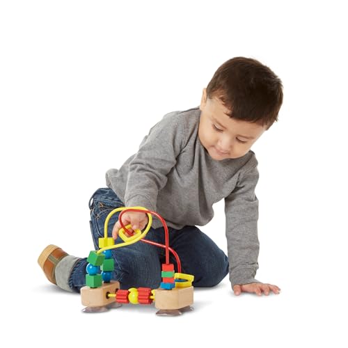 Melissa & Doug First Bead Maze - Wooden Educational Toy for Floor, High Chair, or Table Infant Maze Toy, Bead Maze Toys for Toddlers and Babies