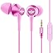 In-Ear Headphones Earbuds with Mic Controller Case, Sport Running Gym Exercise Sweatproof Music Bose Wired Earphones, For IPhone IPad Android Smartphones Mp3 Mp4 Player Tablet Kids (Pink)