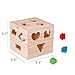 Shape Sorter Toy with 15 Holes My First Wooden Toys Shapes and Colors Matching and Sorting for Toddlers - Learning and Educational Toys for Kids