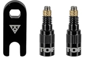 Topeak TurboFlow Valve Adapter – High-Flow Presta Valve Adapter for Tubeless Tires, AL CNC Construction, Increases Airflow Ef