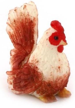 MyTinyWorld 2 x Dolls House Miniature Brown And White Hens