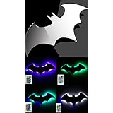 Bat LED Wall Light,Colorful Mirror Light,Remote Control Projection Night Light,Halloween Decorative Light,Suitable for Bedroom/KTV / Corridor/Background Wall, etc (Colorful)